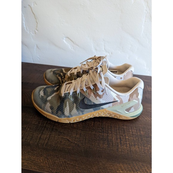 Nike Camo Metcon Athletic Shoes - Tan, Green, Gray - Picture 2 of 10